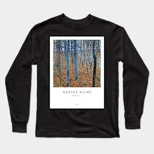 Beech Grove I by Klimt with text Long Sleeve T-Shirt